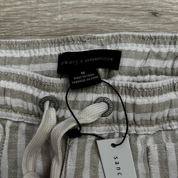 NWT Anthropologie x Sanctuary Women’s Pull On Striped Linen Blend Bottoms - M - Picture 5 of 8